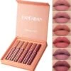 Set Van 6 X Matte Lip Gloss Nude | Lipgloss Matte Set | Waterproof | Nude Kleuren -Mode Cosmetica Lipmake-Upwinkel 1171x1200