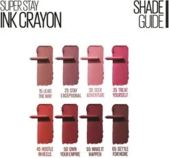 Maybelline SuperStay Ink Crayon Matte Lippenstift - 15 Lead The Way -Mode Cosmetica Lipmake-Upwinkel 1200x1122