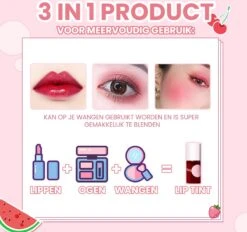 04 Kers - Lip Tint - Lip Stain - Lip Tattoo - Lip Tint Korean - Lip And Cheek Tint - Waterproof Lipstick - Waterproof Lip Tint - Watervaste Lip Tint Lippenstift -Mode Cosmetica Lipmake-Upwinkel 1200x1125