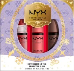 NYX Professional Makeup - Holidays 2022 Mrs Claus - Butter Gloss Trio - Lip Gloss -Mode Cosmetica Lipmake-Upwinkel 1200x1150
