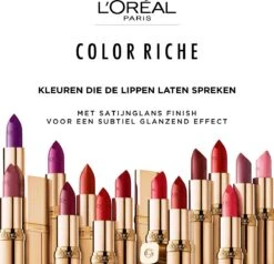 L’Oréal Paris Lippenstift Color Riche Satin - 142 Bonjour Bastille Paars -Mode Cosmetica Lipmake-Upwinkel 1200x1158 12