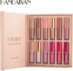 HANDAIYAN® | Set Van 12 | Liquid Lipsticks | Matte Lippenstift | Vloeibare Lippenstift | Waterproof | Make Up Set | Geschenkset | Giftset | Lipstick | Lippenstift | Lipgloss