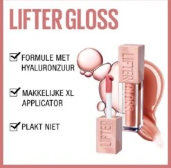 Maybelline New York - Lifter Gloss Lipgloss - 3 Moon - Roze - Glanzende Lipgloss - 5.4ml -Mode Cosmetica Lipmake-Upwinkel 1200x1179 1