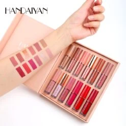 HANDAIYAN® | Set Van 12 | Liquid Lipsticks | Matte Lippenstift | Vloeibare Lippenstift | Waterproof | Make Up Set | Geschenkset | Giftset | Lipstick | Lippenstift | Lipgloss -Mode Cosmetica Lipmake-Upwinkel 1200x1200 254