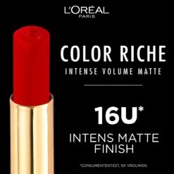 L'Oréal Paris - Color Riche Intense Volume Matte Lipstick- 336 Le Rouge Avant-Garde - Lippenstift Rood -Mode Cosmetica Lipmake-Upwinkel 1200x1200 439