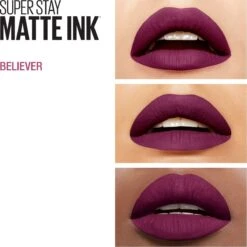 Maybelline Superstay Langhoudende Lippenstift - Matte Ink X Ashley Longshore - 40 Believer - Paars - Limited Edition -Mode Cosmetica Lipmake-Upwinkel 1200x1200 507