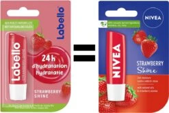 Nivea - Labello Strawberry Shine Lippenbalsem - 5,5 Ml Stick - Lipbalsem - Lipbalm - Lipverzorging - Verrijkt Met Shea Boter En Bio Jojoba Olie -Mode Cosmetica Lipmake-Upwinkel 1200x808