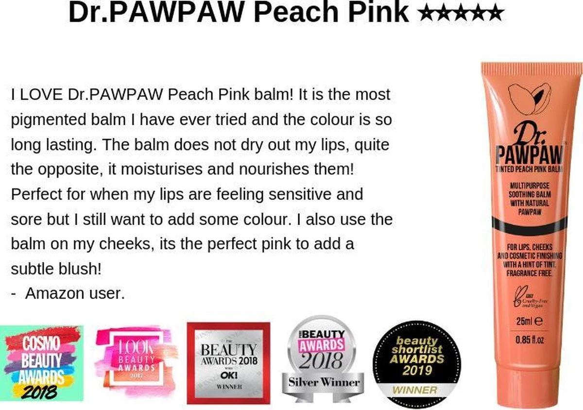 Dr. PAWPAW - Tinted Peach Pink Balm 8 Dr. PAWPAW - Tinted Peach Pink Balm - Afbeelding 6