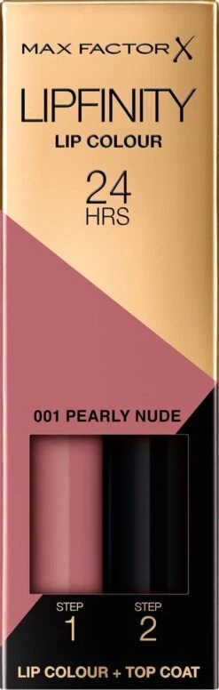 Max Factor Lipfinity Lip Colour Lipstick - 001 Pearly Nude (mondkapje-proof) -Mode Cosmetica Lipmake-Upwinkel 382x1200 1