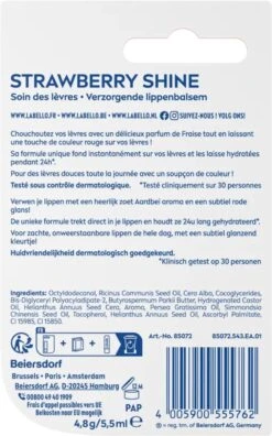 Labello Lippenbalsem Fruity Shine Strawberry Blister (5.5ml) -Mode Cosmetica Lipmake-Upwinkel 748x1200 1